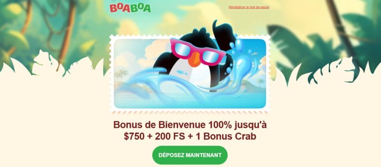 BoaBoa Casino confirmation inscription