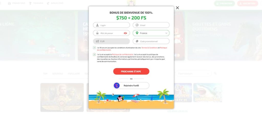 BoaBoa Casino inscription bonus bienvenue